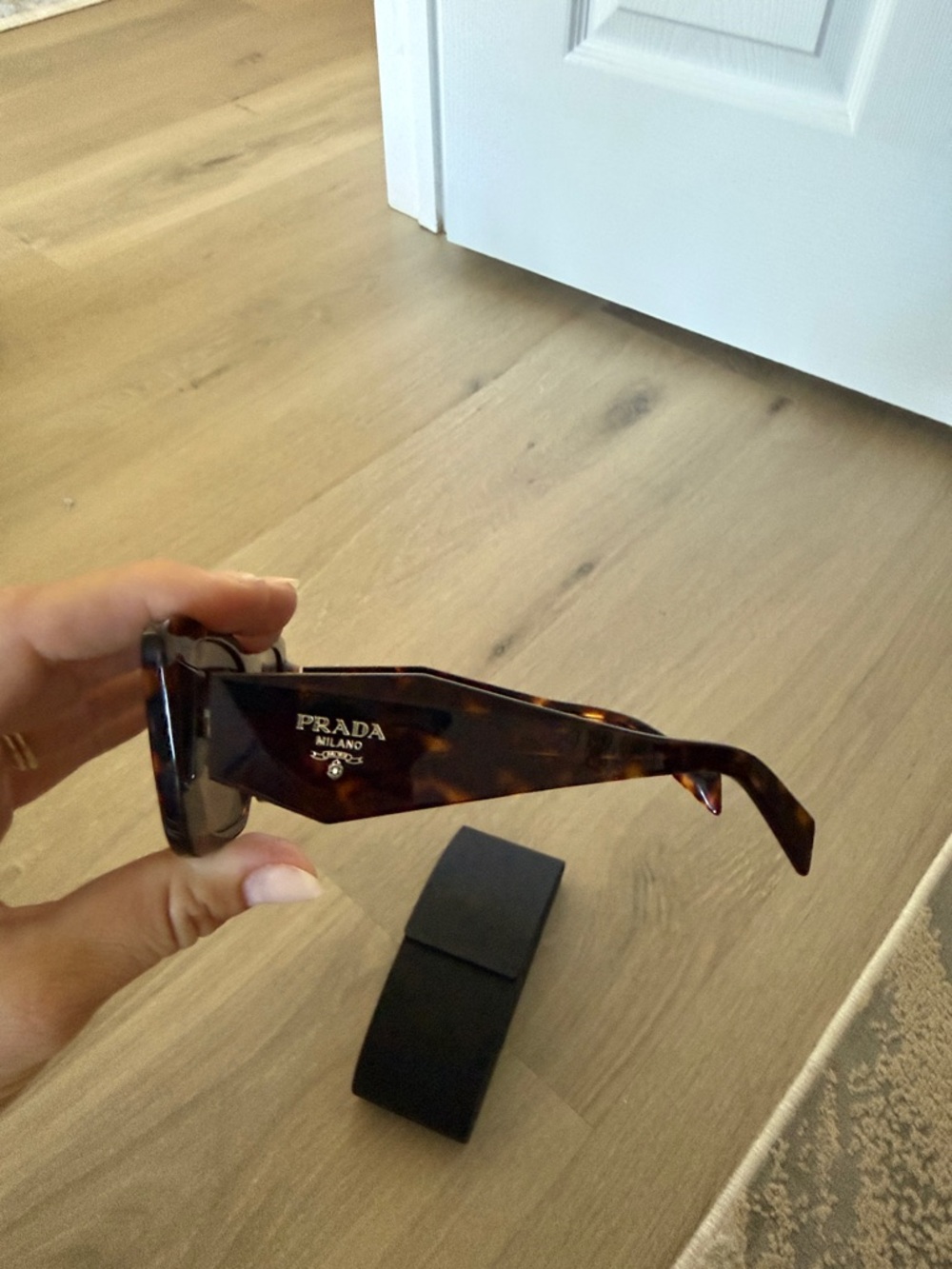 Prada Tortoiseshell Rectangular Sunglasses - Brown - Picture 3 of 7